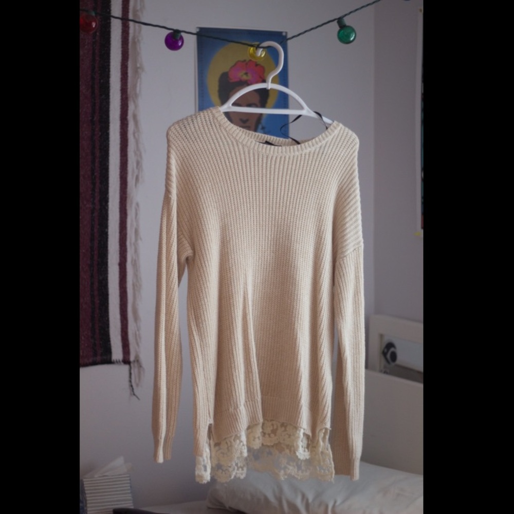 Forever21 Lace-trim Sweater